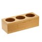 Portabottiglie con tre fori - 42 x15,5 x13 cm - bamboo - colore naturale - Leone