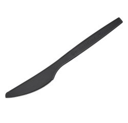 Coltello monouso in CPLA - 16 cm - nero - Leone - conf. 50 pezzi