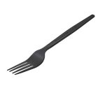 Forchetta monouso in CPLA - 16 cm - nero - Leone - conf. 50 pezzi