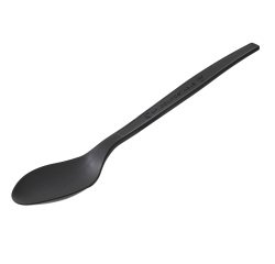 Cucchiaio monouso in CPLA - 16 cm - nero - Leone - conf. 50 pezzi
