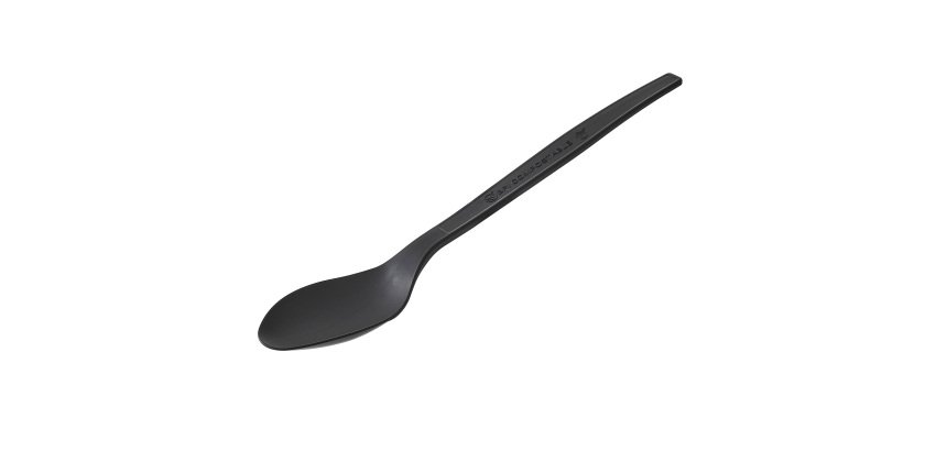 Cucchiaio monouso in CPLA - 16 cm - nero - Leone - conf. 50 pezzi