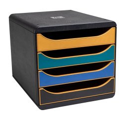 Cassettiera Big Box NeoDeco - 4 cassetti - 34,7 x 27,8 x 26,7 cm - multicolore - Exacompta