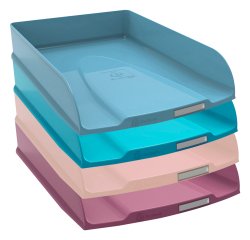 Vaschetta portacorrispondenza Skandi - 34,6 x 25,5 x 6,5 cm - colori assortiti - Exacompta - conf. 4 pezzi