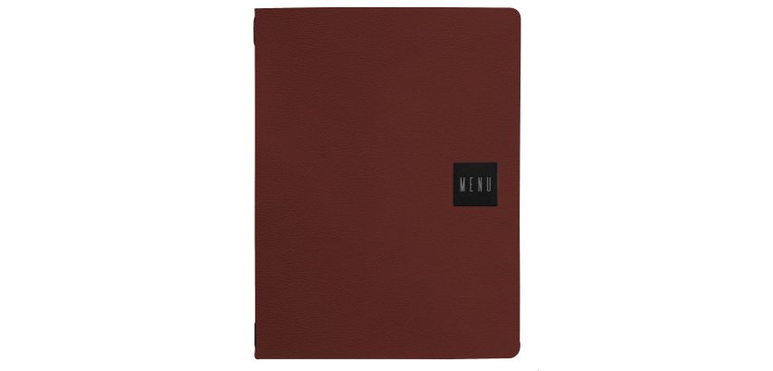 Portamenù Talk - 3 inserti doppi inclusi - A4 - 24,3 x 31,6 cm - bordeaux - Stilcasa