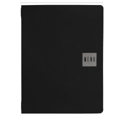 Portamenù Talk - 3 inserti doppi inclusi - A4 - 24,3 x 31,6 cm - nero - Stilcasa