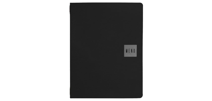 Portamenù Talk - 3 inserti doppi inclusi - A4 - 24,3 x 31,6 cm - nero - Stilcasa