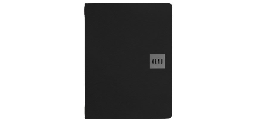 Portamenù Talk - 3 inserti doppi inclusi - A4 - 24,3 x 31,6 cm - nero - Stilcasa