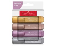 Evidenziatore Textliner 46 - punta a scalpello - tratto 1,0-3,0-5,0 mm - colori assortiti metallic - Faber-Castell - astuccio 4 colori
