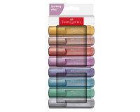 Evidenziatore Textliner 46 - punta a scalpello - tratto 1,0-3,0-5,0 mm - colori assortiti metallic - Faber-Castell - astuccio 8 colori