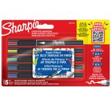 En_rotulador sharpie acrylic punta pincel blister de 5 unidades colores surtidos