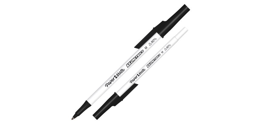 Penna sfera - cappuccio - Kilometrico Recycled - punta 1,0 mm - nero - Papermate