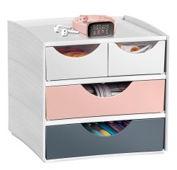 Mini Cassettiera MyCube 3-211 Mineral - 2 cassetti piccoli + 2 grandi - 18,6 x 18,5 x 17,5 cm - multicolore - Cep