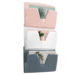 Portadocumenti da parete 170 Min Mineral - 3 tasche A4 - rosa/grigio/bianco - Cep