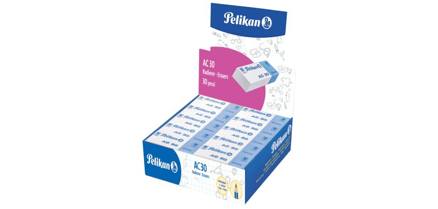 Gomma AC30 - bianca e blu - Pelikan - conf. 30 pezzi