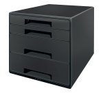 Cassettiera a cubo Leitz Recycle - 4 cassetti - 28,7 x 27 x 36,3 cm - nero - Leitz