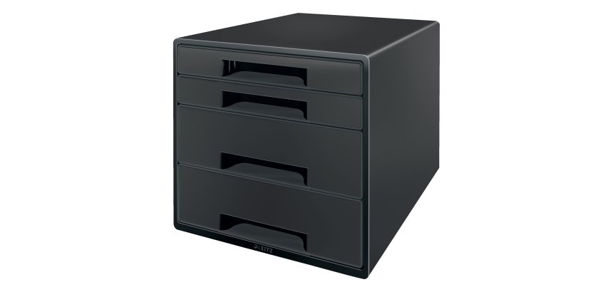 Cassettiera a cubo Leitz Recycle - 4 cassetti - 28,7 x 27 x 36,3 cm - nero - Leitz