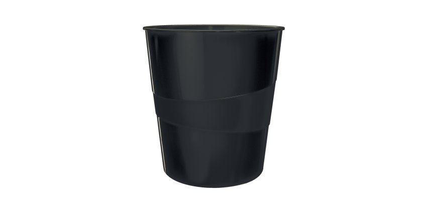 Cestino gettacarte Leitz Recycle - altezza 32,4 cm - diametro 29 cm - 15 L - nero - Leitz