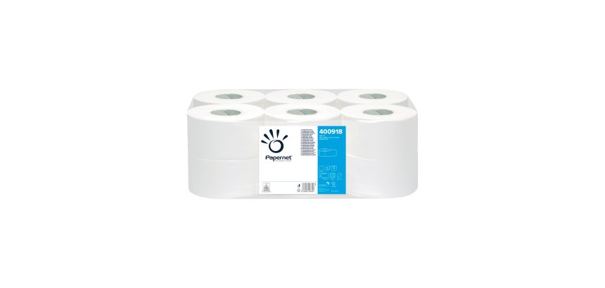 Carta igienica Mini Jumbo - 2 veli - 16,5 gr -  diametro 19,5 cm - 9,5 cm x 152 m - Papernet