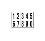 Numeri adesivi da 0 a 9 - in PVC - 56 x 99 mm - 10 et/fg - 1 foglio - nero/bianco