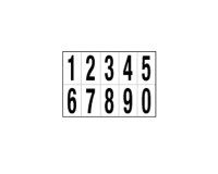 Numeri adesivi da 0 a 9 - in PVC - 56 x 99 mm - 10 et/fg - 1 foglio - nero/bianco