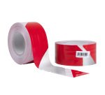 Nastro segnaletico SIGNAL - 70 mm x 100 m - bianco/rosso riflettente - Geko