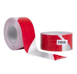 Nastro segnaletico SIGNAL - 70 mm x 100 m - bianco/rosso riflettente - Geko