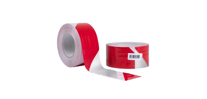 Nastro segnaletico SIGNAL - 70 mm x 100 m - bianco/rosso riflettente - Geko