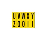 Lettere adesive da U a Z - in PVC - 56 x 99 mm - 10 et/fg - 1 foglio - nero/giallo