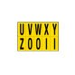 Lettere adesive da U a Z - in PVC - 56 x 99 mm - 10 et/fg - 1 foglio - nero/giallo