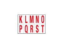 Lettere adesive da K a T - in PVC - 56 x 99 mm - 10 et/fg - 1 foglio - rosso/bianco