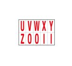Lettere adesive da U a Z - in PVC - 56 x 99 mm - 10 et/fg - 1 foglio - rosso/bianco
