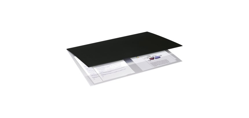 Sottomano Soft - doppio con tasca interna trasparente - 49 x 34,5 cm - plastica - nero - Arda