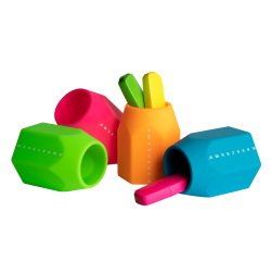 Portapenne Monocromo - 9,5 x 7,5 x 7 cm - silicone soft touch - colori fluo assortiti - Pigna