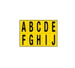 Lettere adesive da A a J - in PVC - 56 x 99 mm - 10 et/fg - 1 foglio - nero/giallo