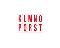 Lettere adesive da K a T - in PVC - 70 x 124 mm - 10 et/fg - 1 foglio - rosso/bianco