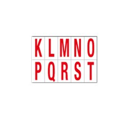 Lettere adesive da K a T - in PVC - 70 x 124 mm - 10 et/fg - 1 foglio - rosso/bianco