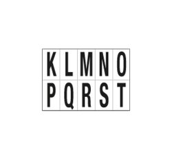 Lettere adesive da K a T - in PVC - 70 x 124 mm - 10 et/fg - 1 foglio - nero/bianco
