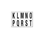 Lettere adesive da K a T - in PVC - 56 x 99 mm - 10 et/fg - 1 foglio - nero/bianco