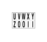 Lettere adesive da U a Z - in PVC - 56 x 99 mm - 10 et/fg - 1 foglio - nero/bianco