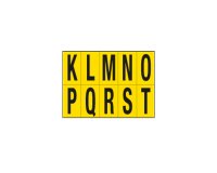 Lettere adesive da K a T - in PVC - 70 x 124 mm - 10 et/fg - 1 foglio - nero/giallo