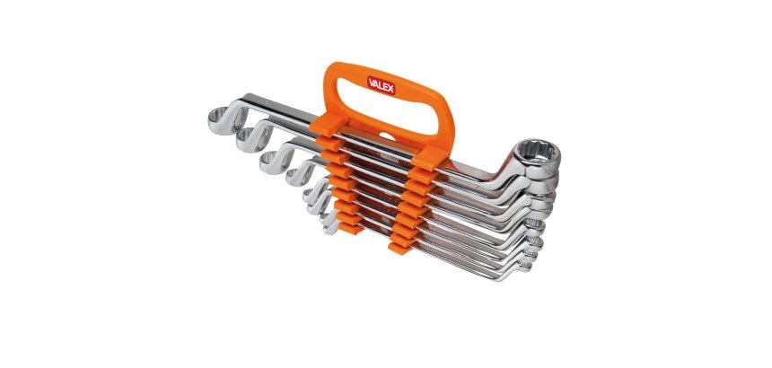 Chiavi poligonale - doppie curvate - misure assortite - CRV - Valex - conf. 8 pezzi