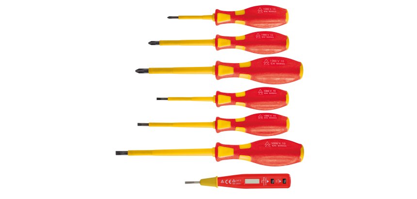 Cacciaviti isolati 1000 V - con cercafase - misure assortite - Valex - conf. 7 pezzi