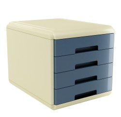 Cassettiera Vintage Sugar - 4 cassetti - 29,5 x 38,5 x 28,2 cm - azzurro - Arda