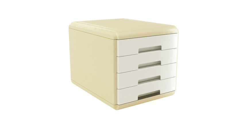 Cassettiera Vintage Milk - 4 cassetti - 29,5 x 38,5 x 28,2 cm - avorio - Arda