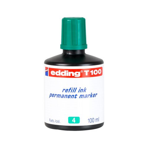 Inchiostro permanente per marcatori T100 - 100 ml - verde - Edding