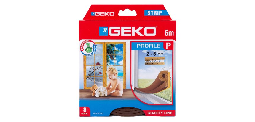 Guarnizione adesiva per isolamento STRIP - fessura 2-5 mm - 6 m - gomma - marrone - Geko