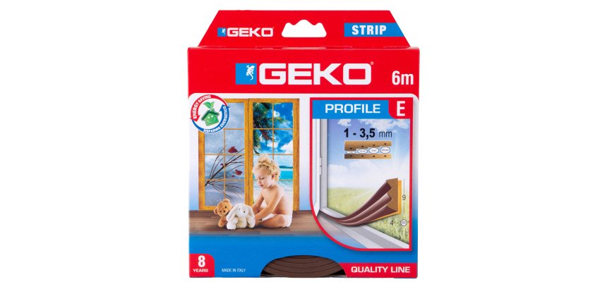 Guarnizione adesiva per isolamento STRIP - fessura 1-3 mm - 6 m - gomma - marrone - Geko