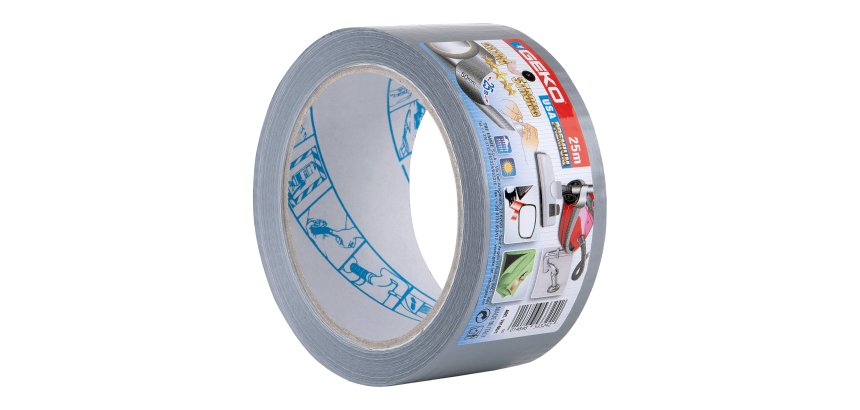 Nastro adesivo telato USA PREMIUM - 5 cm x 25 m - argento - Geko