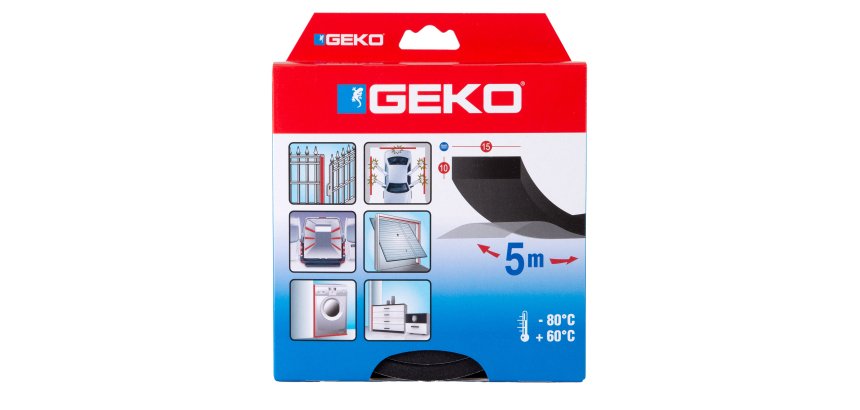 Guarnizione adesiva per serramenti MUSS - 15 x 10 mm x 5 m - neoprene - nero - Geko