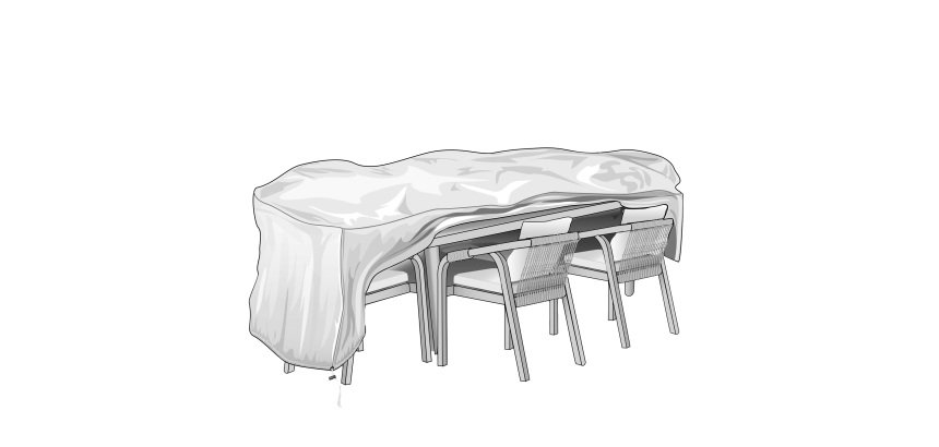 Telo di copertura Special - per tavolo e sedie - 110 x 240 x 80 cm - PU - Verdemax